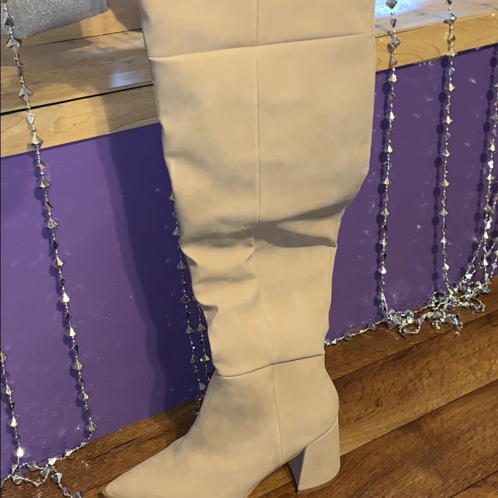 Thigh High Cream Boots